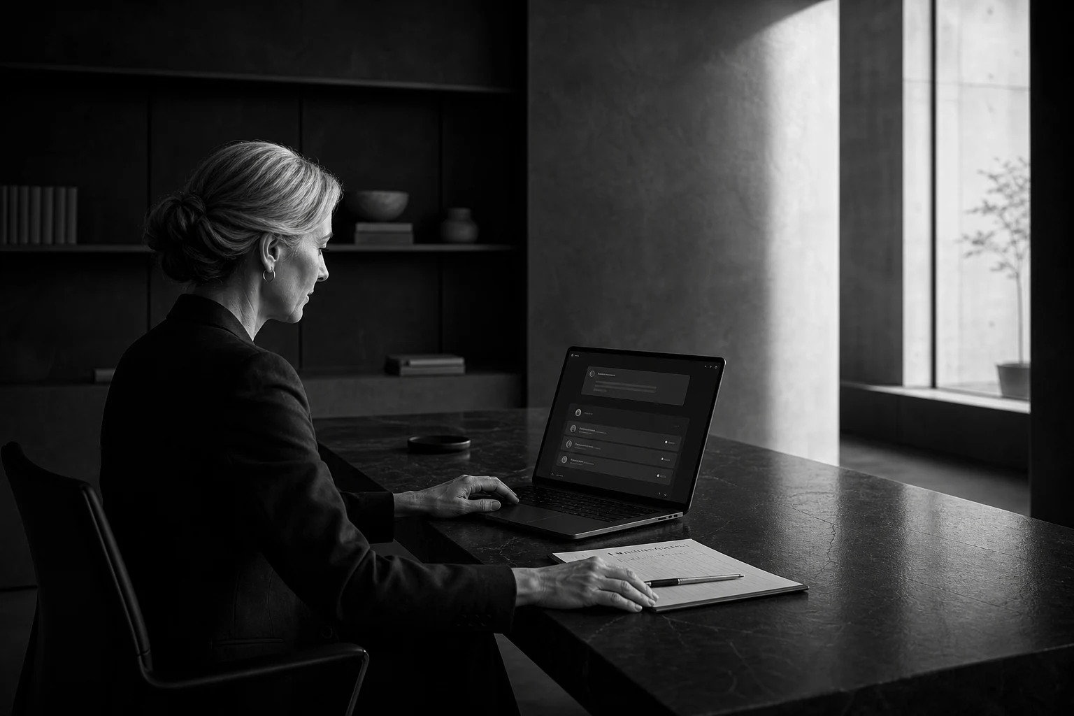 Responsable de recursos humanos revisando acciones preparadas por Kronjop Cowork